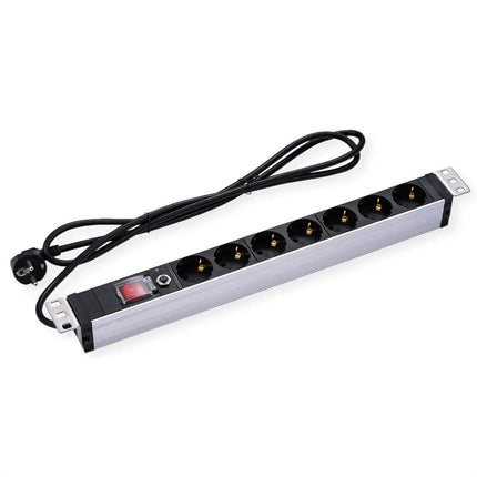 VALUE PRESA PDU A 7 VIE, 45, 19" 1UH, 45, CON PROTEZIONE DA SOVRACCARICO, 2M