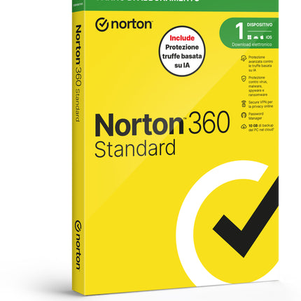 NORTON 360 STANDARD 2026 - ANTITRUFFA- 1 DISPOSITIVO 12 MESI 10GB - IT BOX