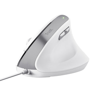 TRUST MOUSE ERGONOMICO BAYO II, BIANCO