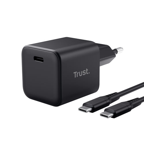TRUST ALIMENTATORE/CARICABATTERIA 65W ULRTACOMPATTO USB-C GAN - CAVO RICARICA INCLUSO - PLASTICA RIC