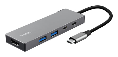 TRUST ADATTATORE DOCKING STATION MULTIPORT 5 IN 1, 1 HDMI 4K(60HZ), 1 USB-C PD, 1 USB-C, 2 USB-A 3.2