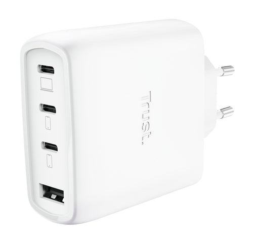 TRUST ALIMENTATORE/CARICABATTERIA 65W 4 PORTE (3 USB-C, 1 USB-A) GAN - CAVO RICARICA 2M INCLUSO - PL