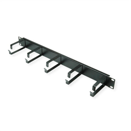 VALUE 19" 1UH GESTIONE CAVI, G - TYPE, 5 GANCI, NERO