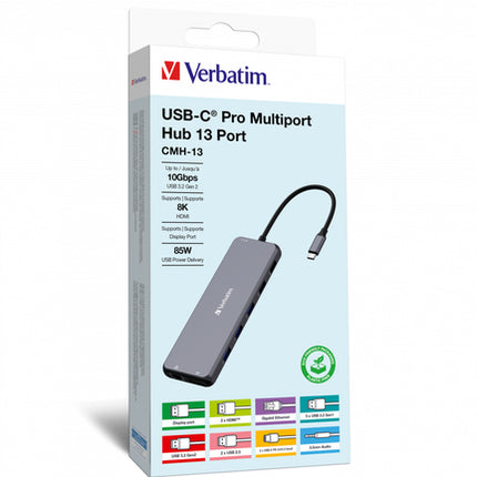 VERBATIM DOCKING STATION USB-C PRO MULTIPORT HUB 13 IN 1 8K PD 85W