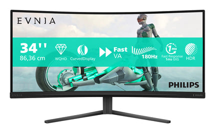 PHILIPS MONITOR GAMING CURVO 34 W-LED Fast VA 21:9 WQHD 0,5MS 180HZ 300 CDM, Adobe RGB 90, DP/HDMI