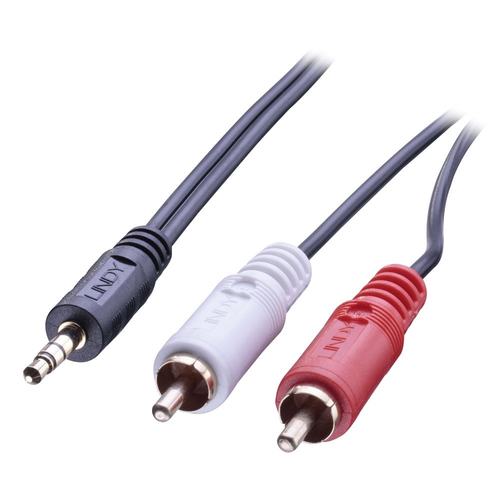 LINDY CAVO AUDIO STEREO 2X RCA MASCHIO/3.5MM MASCHIO, 5M