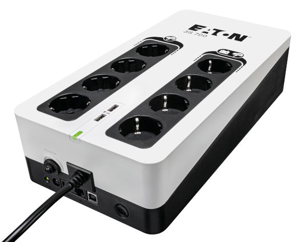 EATON 3S UPS DIN, 700 VA, 420 W, INGR: SCHUKO, USC. (4) SCHUKO (4) SCHUKO SOLO SURRGE, COM. USB, TOW