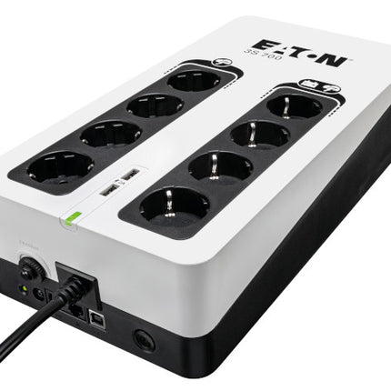 EATON 3S UPS DIN, 700 VA, 420 W, INGR: SCHUKO, USC. (4) SCHUKO (4) SCHUKO SOLO SURRGE, COM. USB, TOW