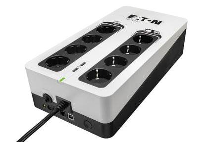 EATON 3S GEN2 UPS DIN, 850 VA 510W INGR: SCHUKO USC: (4) SCHUKO (4) SCHUKO SOLO SURGE COM USB TOWER