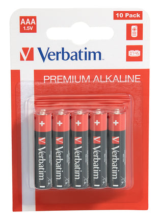 VERBATIM ALKALINE BATTERY AAA 10-PACK (HANGCARD)