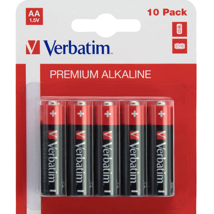 VERBATIM ALKALINE BATTERY AA 10-PACK (HANGCARD)