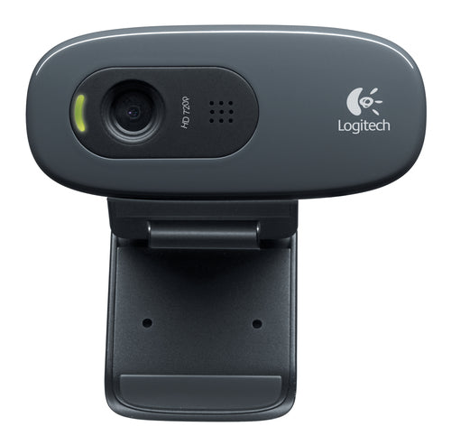 LOGITECH WEBCAM HD C270 USB 1MPX 1280X720  FLUID CRYSTAL MICROFONO INCORPORATO CLIP FISSAGGIO RILEVA