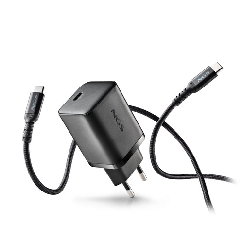 NGS BUD 65W-AC: Pack caricatore da parete USB-C con tecnologia GaN da 65W + cavo USB-C da 1,5 m + 4