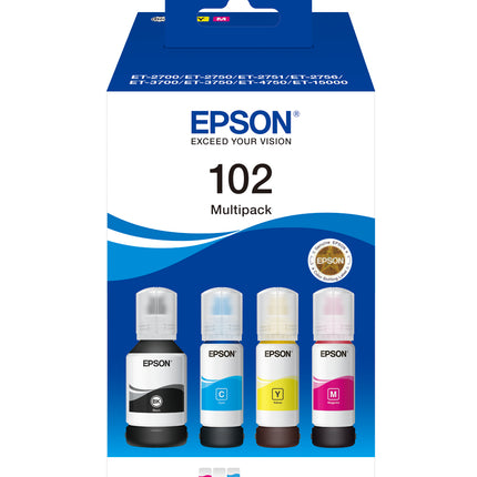 EPSON FLACONE ECONTANK MULTIPACK 102, 4 COLORI