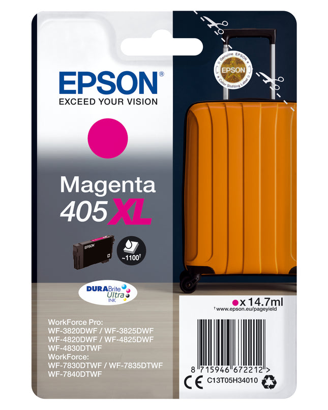 EPSON CARTUCCIA VALIGIA 405 MAGENTA INKJET ALTA CAPACITA C13T05H34010 NO BLISTER