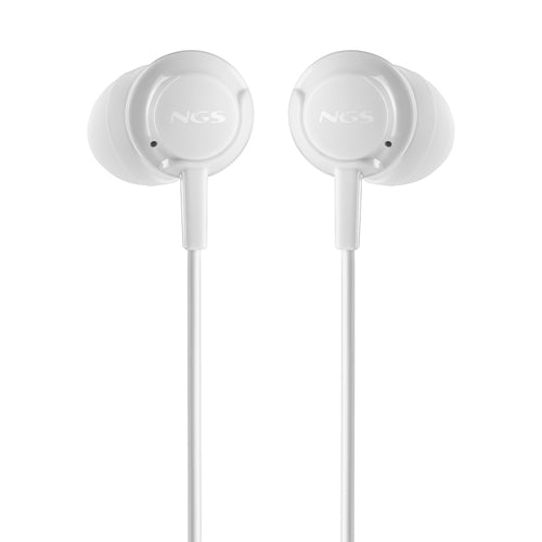 NGS CROSS STEP WHITE: Auricolari a bottone con microfono e controllo del volume. Pulsante multifunzi