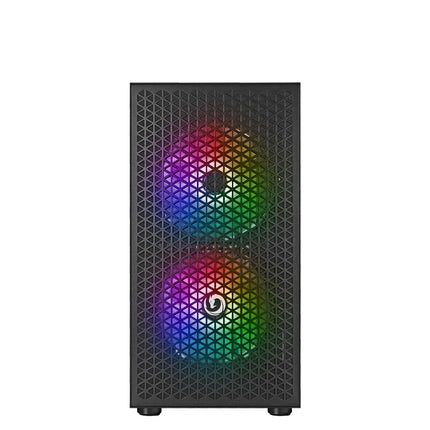 NUWO MICRO CASE ATX BLITZ R27 0.5MM SPCC USB3.0/2.0 3 FAN 12CM ARGB RAINBOW FRONT GLASS SIDE GLASS N