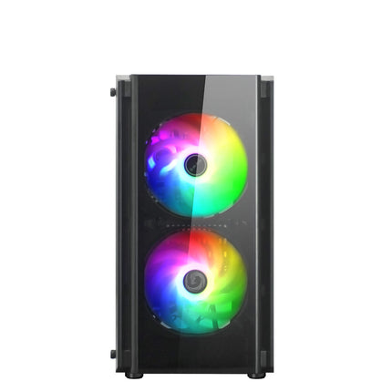 NUWO MICRO CASE ATX BLITZ R28 0.5MM SPCC USB3.0/2.0 3 FAN 12CM ARGB RAINBOW FRONT MESH SIDE GLASS  N
