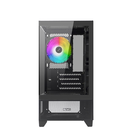 NUWO CASE MICRO-ATX CLASH CK100 NERO, 3FAN ARGB FRONT E SIDE GLASS