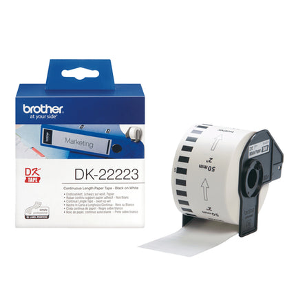 BROTHER DK-22223 NASTRO NERO SU BIANCO, 50MM. NASTRO LUNGO 30,48 MT