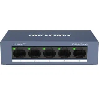 SWITCH HIKVISION 10/100 CASE METALLICO - SOHO 5 10/100M RJ45 PORTS, DESKTOP STEEL CASE UNMANAGED