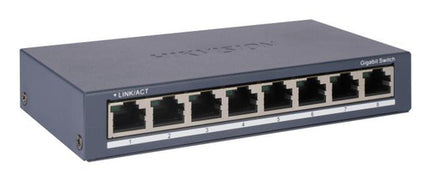 HIKVISION SWITCH 8 PORTE GIGABIT RJ45 PORTS, DESKTOP STEEL CASE UNMANAGED SWITCH