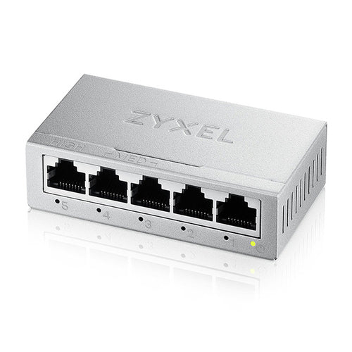 ZYXEL SWITCH UNMANAGED GS-105B V5 , 5 PORTE GIGABIT, CHASSIS METALLO, DESKTOP