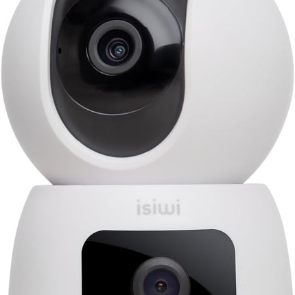 ISIWI TELECAMERA WIRELESS TWIN DOPPIA OTTICA 2K DOME MOTORIZZATA IR LED AUDIO BIDIREZIONALE SD CARD