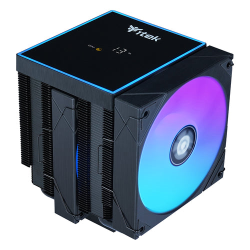 ITEK DISSIPATORE AD ARIA ICY-6HATP -  SKT UNIVERSALE, 250W TDP, 6 HEATPIPE, 2X12CM FAN, ARGB  TEMP.