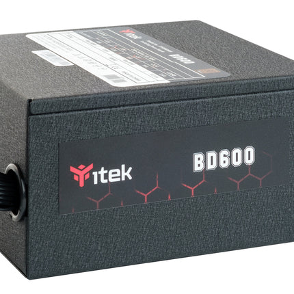 ITEK ALIMENTATORE BD600 - 600W, 80PLUS BRONZE, PFC ATTIVO, VENTOLA HDB 12CM, DC TO DC, SEMI MODULARE