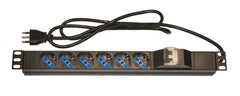 LINK MULTIPRESA ALIMENTAZIONE PER RACK 19" CON 6 PRESE UNIVERSALI TRIPOLARI/SCHUKO MAGNETOTERMICA