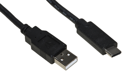 LINK CAVO USB 2.0 "A" MASCHIO TIPO C MT 1 COLORE NERO PVC NICHEL PLATING BLACK 28+24AWG BC CONDUCTOR