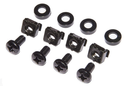 KIT 50 VITI, DADI E RONDELLE PER INSTALLAZIONI SU ARMADI RACK 19" COLORE NERO