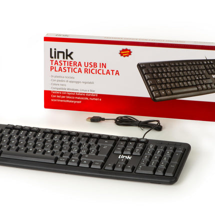 LINK TASTIERA ITALIANA USB 108 TASTI COLORE NERO IN ECOPLASTICA