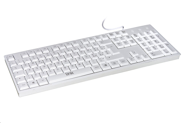 LINK TASTIERA ITALIANA 105 TASTI COLORE BIANCO CONNETTORE USB
