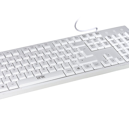 LINK TASTIERA ITALIANA 105 TASTI COLORE BIANCO CONNETTORE USB
