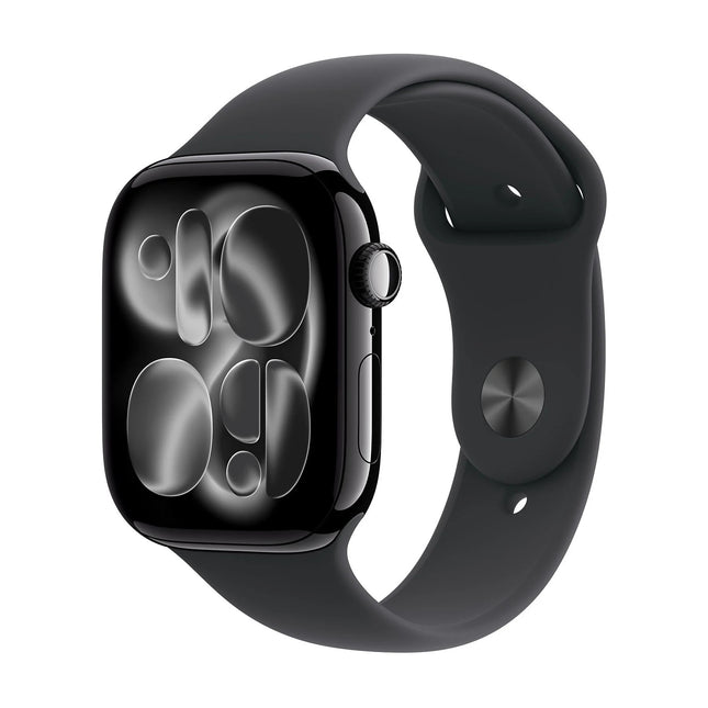 APPLE WATCH SERIES 11GPS46MMJET BLACK ALUMINIUM CASE WITH BLACK SPORT BAND, S/M