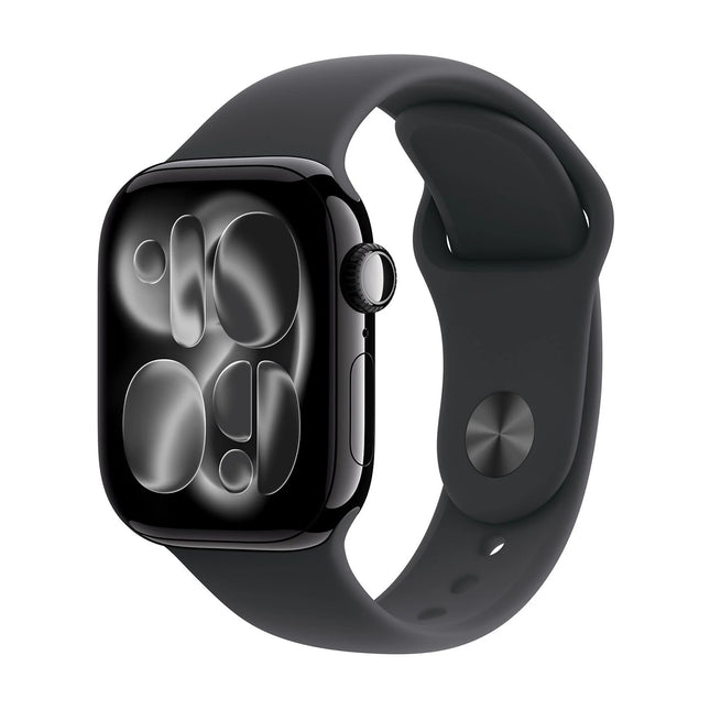 APPLE WATCH SERIES 11GPS E CELLULAR 42MMJET BLACK ALUMINIUM CASE WITH BLACK SPORT BAND, S/M