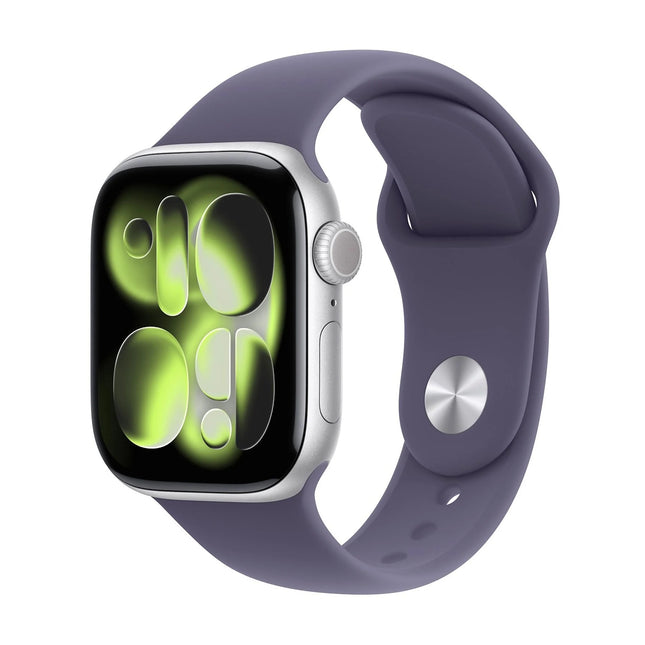APPLE WATCH SERIES 11GPS E CELLULAR 42MM SILVER ALUMINIUM CASE WITH PURPLE FOG SPORT BAND, S/M