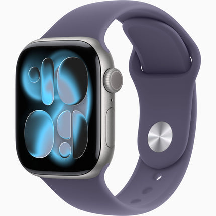 APPLE WATCH SERIES 11GPS E CELLULAR 46MM SILVER ALUMINIUM CASE WITH PURPLE FOG SPORT BAND, M/L