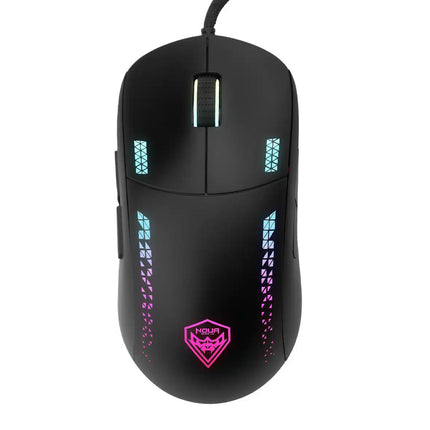 NOUA MOUSE GAMING LOOP CAVO USB NERO E GRAFICHE ROSA/AZZURRO 9 PULSANTI