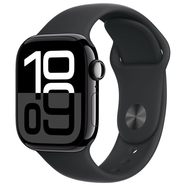 APPLE WATCH SERIES 10 GPS 42MM JET BLACK ALUMINIUM CASE WITH BLACK SPORT BAND - S/M
