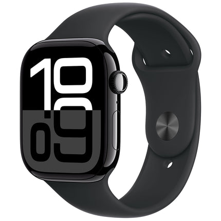 APPLE WATCH SERIES 10 GPS 46MM JET BLACK ALUMINIUM CASE WITH BLACK SPORT BAND - S/M