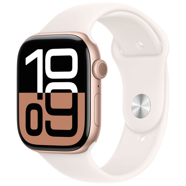 APPLE WATCH SERIES 10 GPS + CELLULAR 46MM ROSE GOLD ALUMINIUM CASE WITH LIGHT BLUSH SPORT BAND - M/L