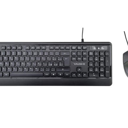 YASHI TASTIERA E MOUSE USB KIT, SOFT, NERO, ITA
