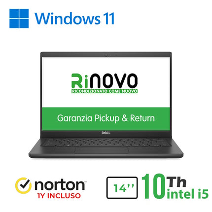 RINOVO NB DELL Latitude 5410 i5-10XXU DDR4 8GB SSD 256GB HDMI 14" W11P CLOUD 20GB Grade A 1Y Warrant