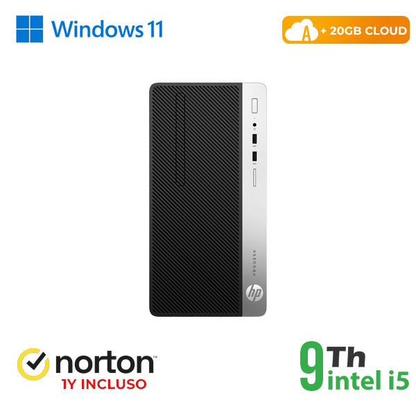 RINOVO PC HP 400 G5 TOWER i5-9X00 DDR4 8GB SSD 256GB W11 CLOUD 20GB GRADE A 1T WARRANTY + NORTON
