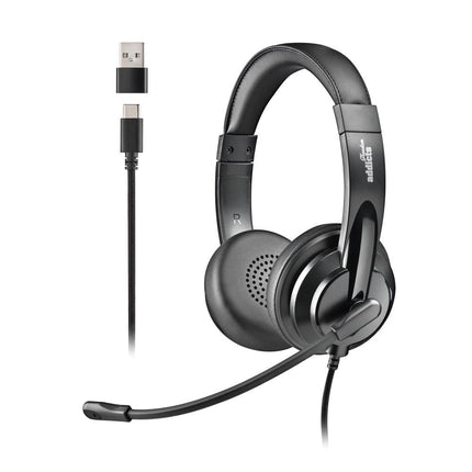 NGS CUFFIE STEREO USB-C CON CONTROLLO DEL VOLUME E ADATTATORE USB