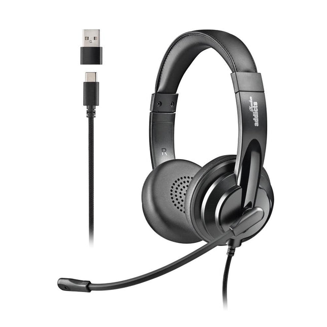NGS CUFFIE STEREO USB-C CON CONTROLLO DEL VOLUME E ADATTATORE USB